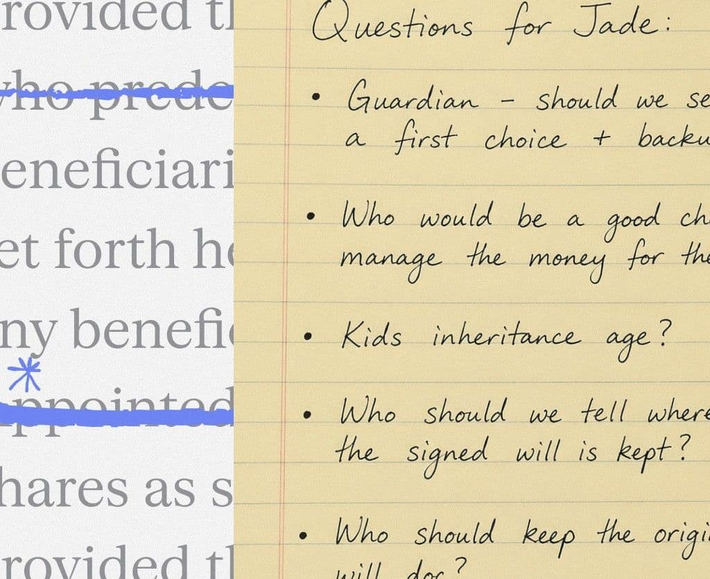 Legal document with handwritten notes